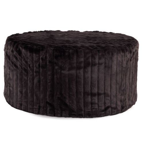 Mink 18 inch Black Ottoman