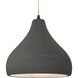 Radiance 1 Light 13.5 inch Matte Black and Gloss Gray Pendant Ceiling Light
