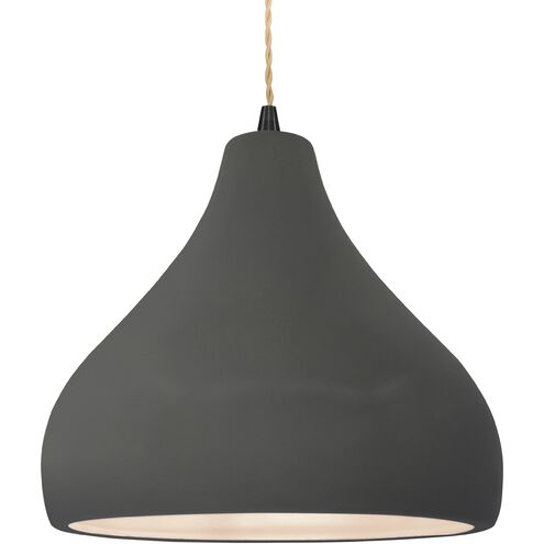 Radiance 1 Light 13.5 inch Matte Black and Gloss Gray Pendant Ceiling Light