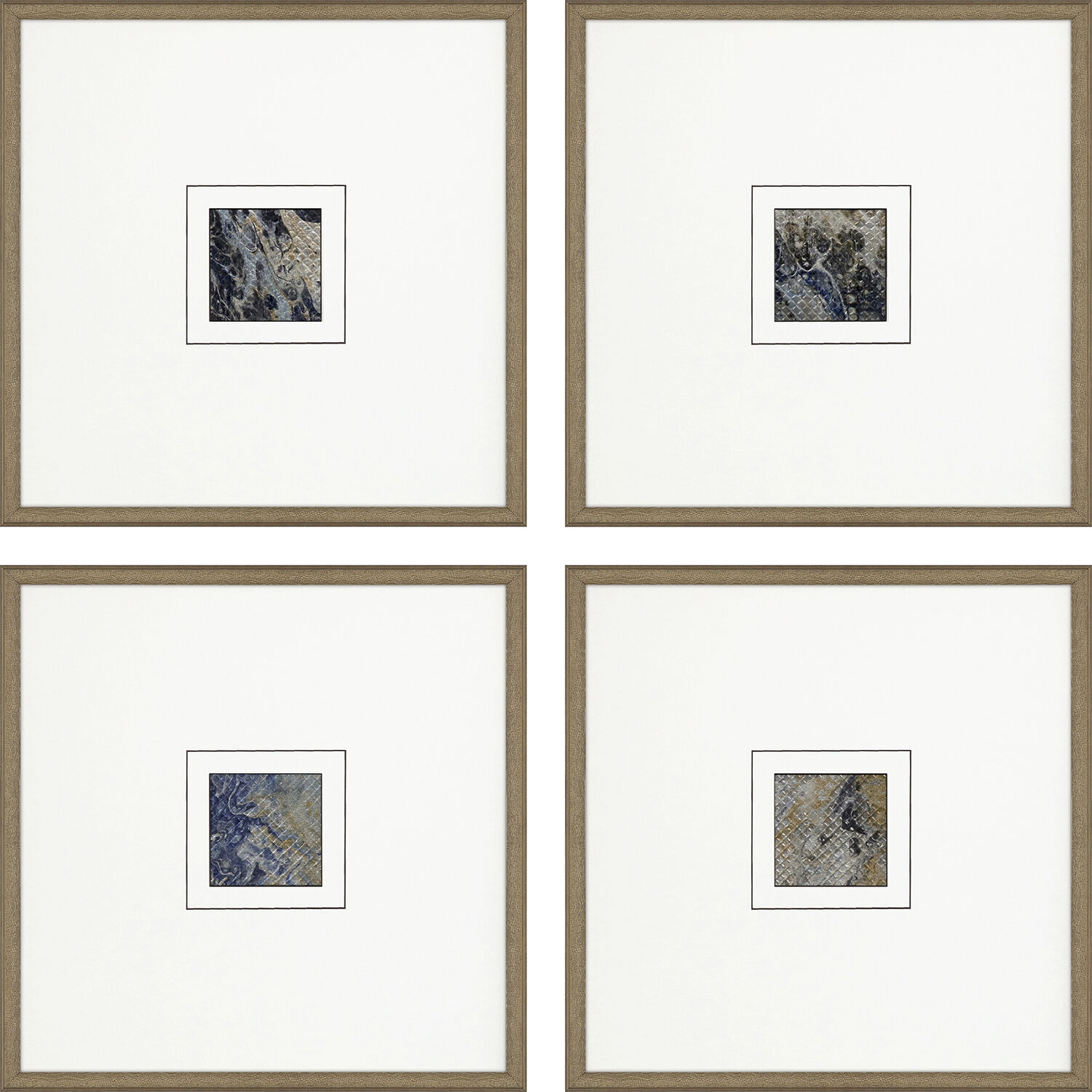 Metamorphosis Blue and Metallic and Yellow Framed Art, The Studio