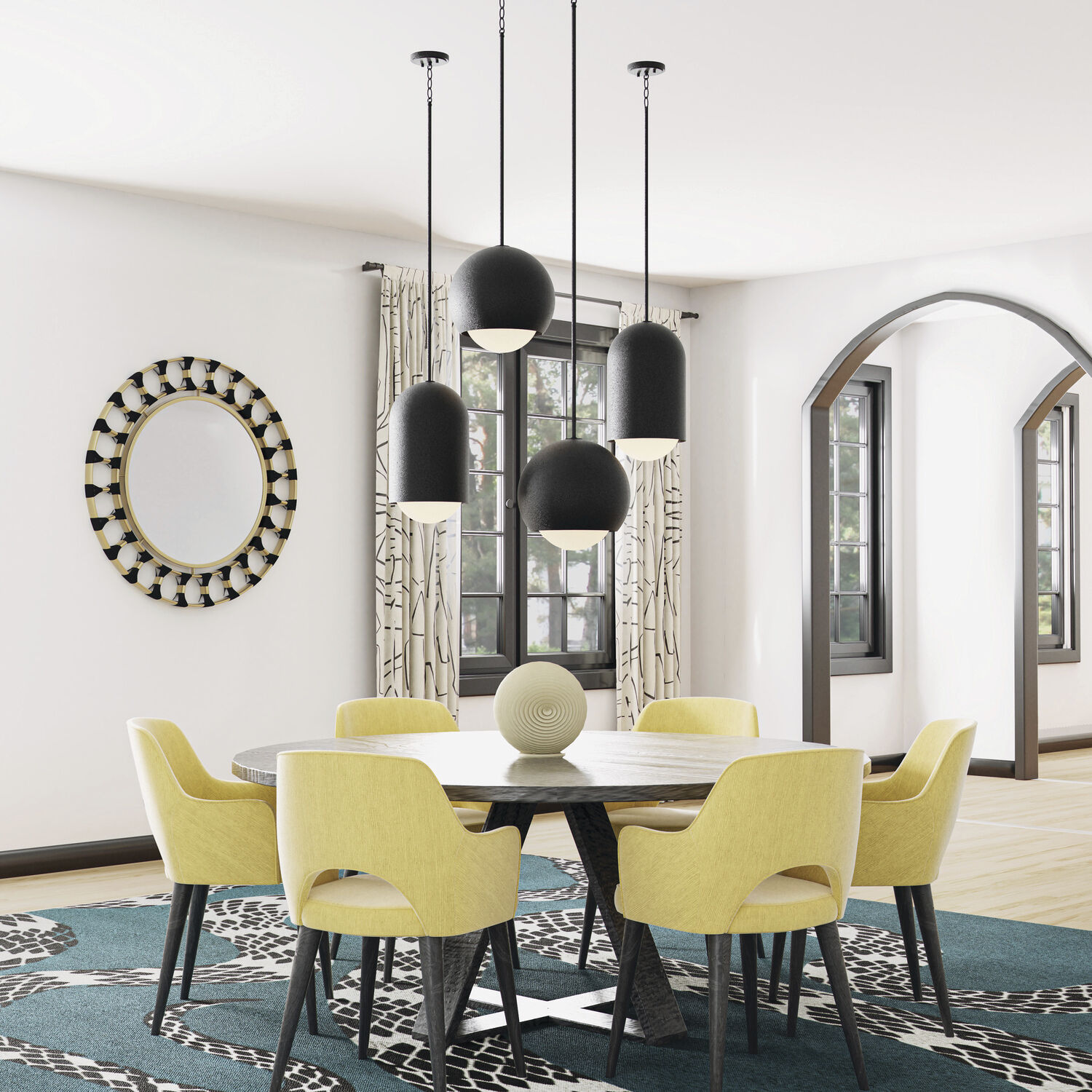 Dolby 1 Light 10.25 inch Black Iron Pendant Ceiling Light