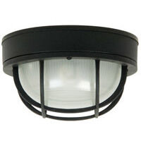 Bulkheads 1 Light 10 inch Textured Black Outdoor Flushmount in Textured Matte Black, Large