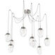 Meteo LED 17 inch Metallic Beige Silver Swag Multi-Pendant Ceiling Light in 3000K LED, Zircon Inner - Clear Outer