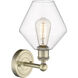Cindyrella Sconce Wall Light in Antique Brass, Clear