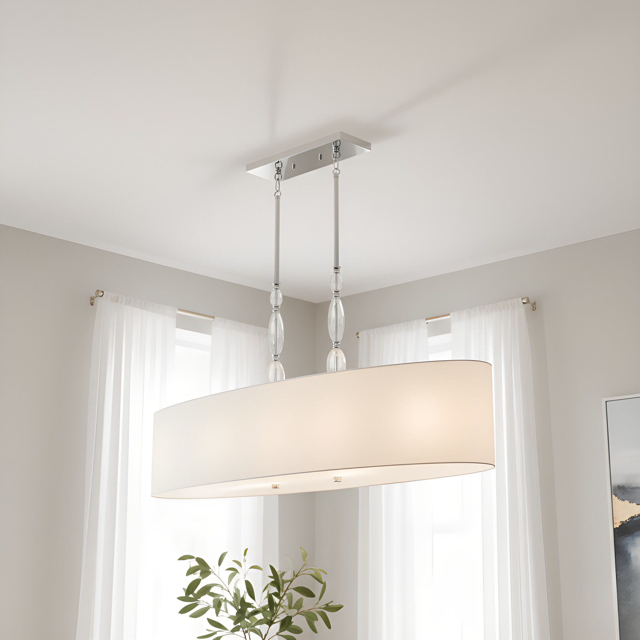 Stone 5 Light 42 inch Polished Chrome Island Light Ceiling Light