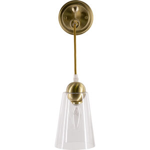 Seaham 1 Light 4.88 inch Gold and Clear Wall Sconce Wall Light