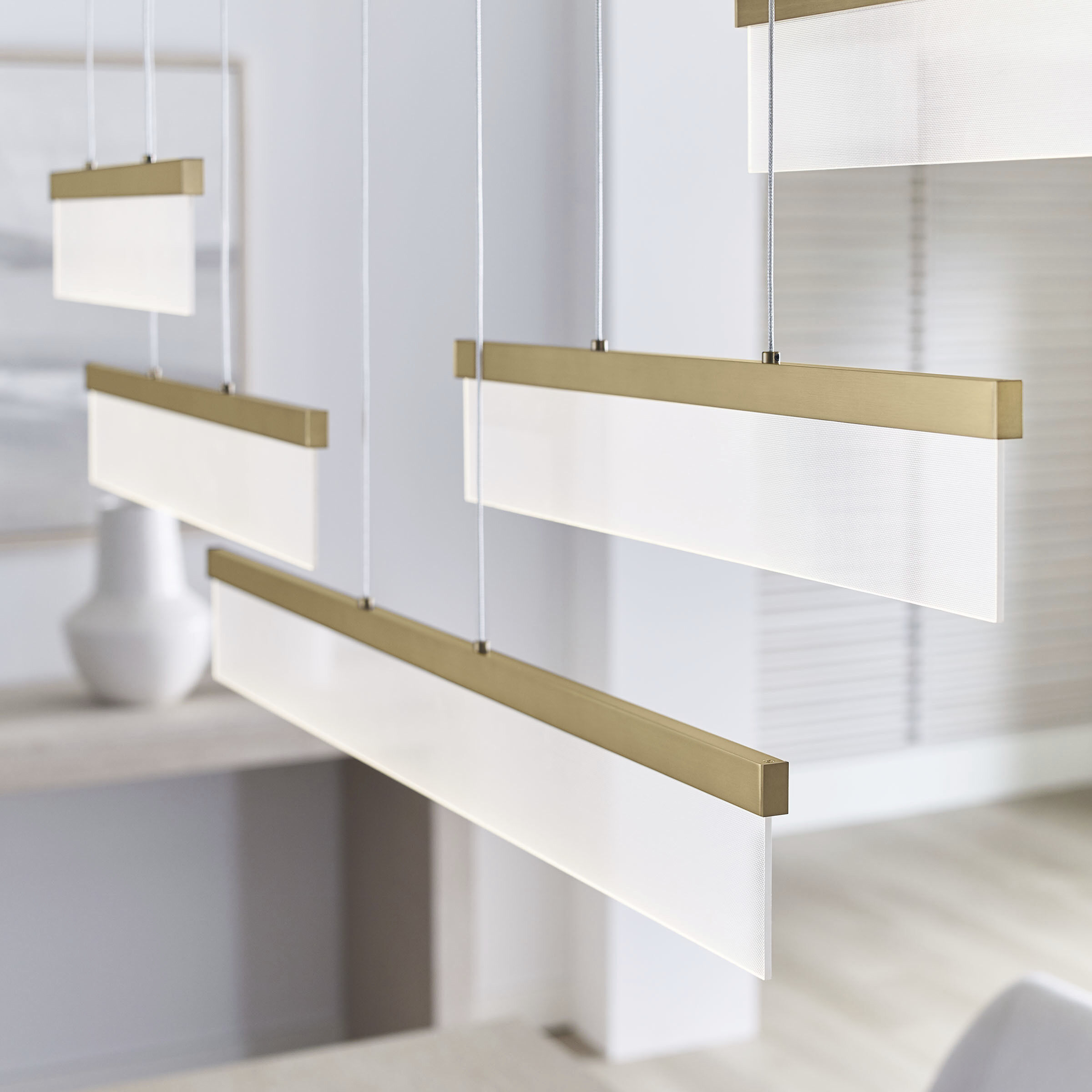 Sean Lavin Sweep LED 58 inch Aged Brass Linear Suspension Ceiling Light, Integrated LED