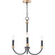 Charlton 3 Light 20 inch Black/Antique Brass Chandelier Ceiling Light