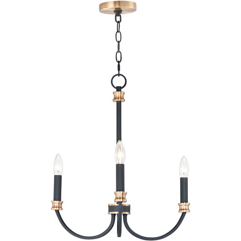 Charlton 3 Light 20 inch Black/Antique Brass Chandelier Ceiling Light