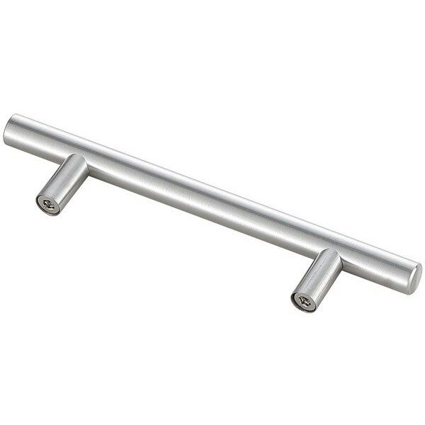 Quinn Brushed Nickel Hardware Drawer Pull in 4in Center to Center Bar, Set of 10