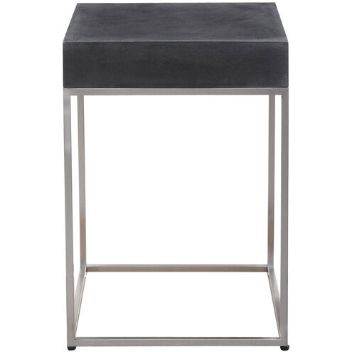 Jase 20 X 14 inch Black Concrete Look and Brushed Nickel Accent Table