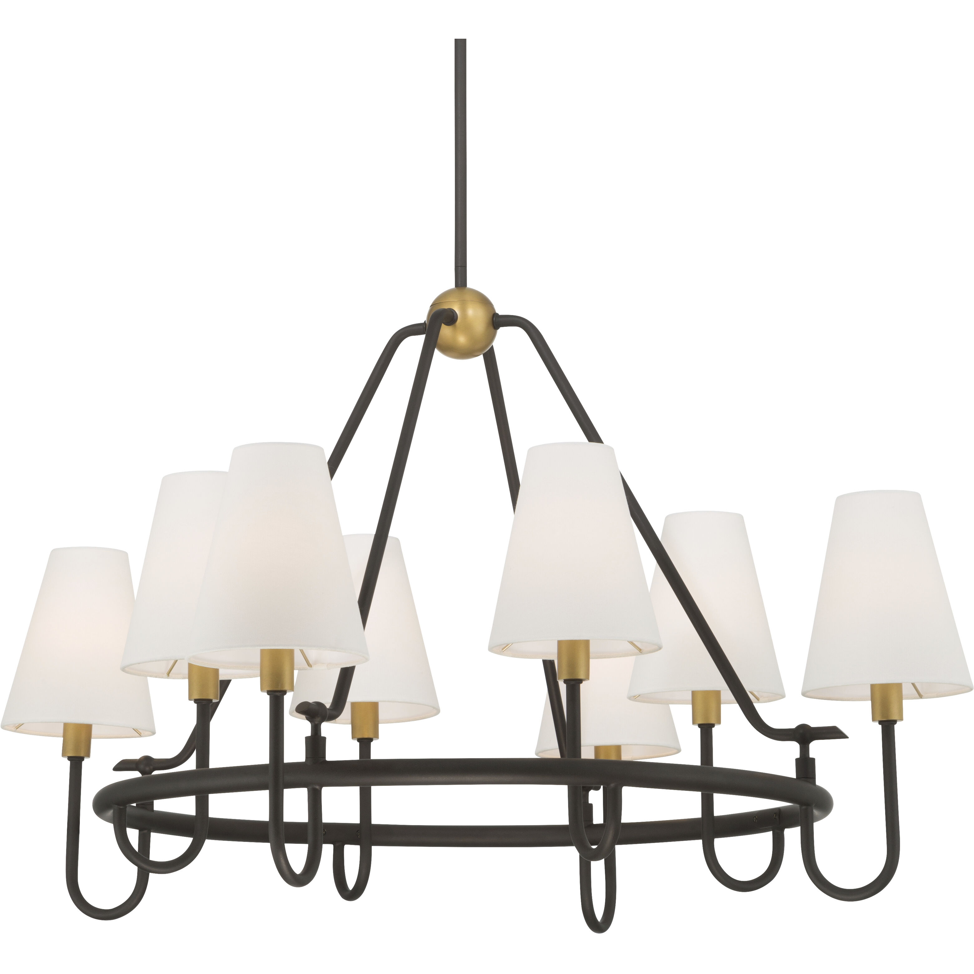 Bellforge 8 Light 38 inch Legacy Brass and Dark Bronze Pendant Ceiling Light