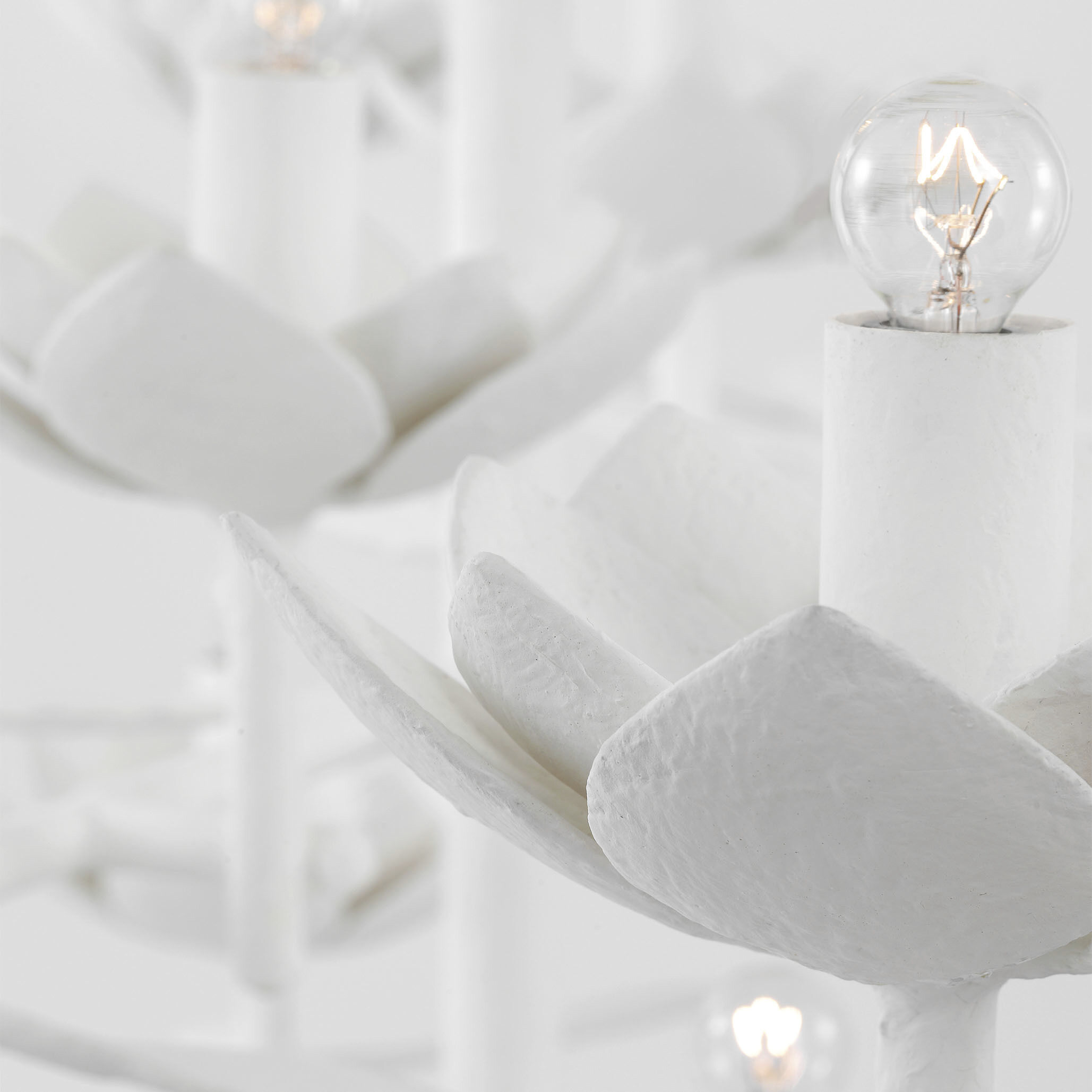 Julie Neill Clementine LED 48 inch Plaster White Low Wide Tiered Chandelier Ceiling Light