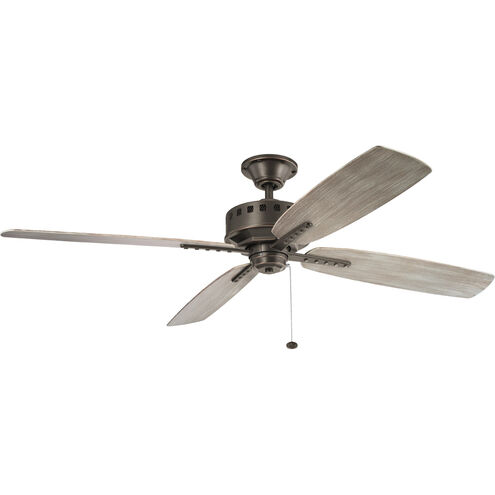 Eads 65 inch Olde Bronze with Wthrd Med Oak Blades Ceiling Fan