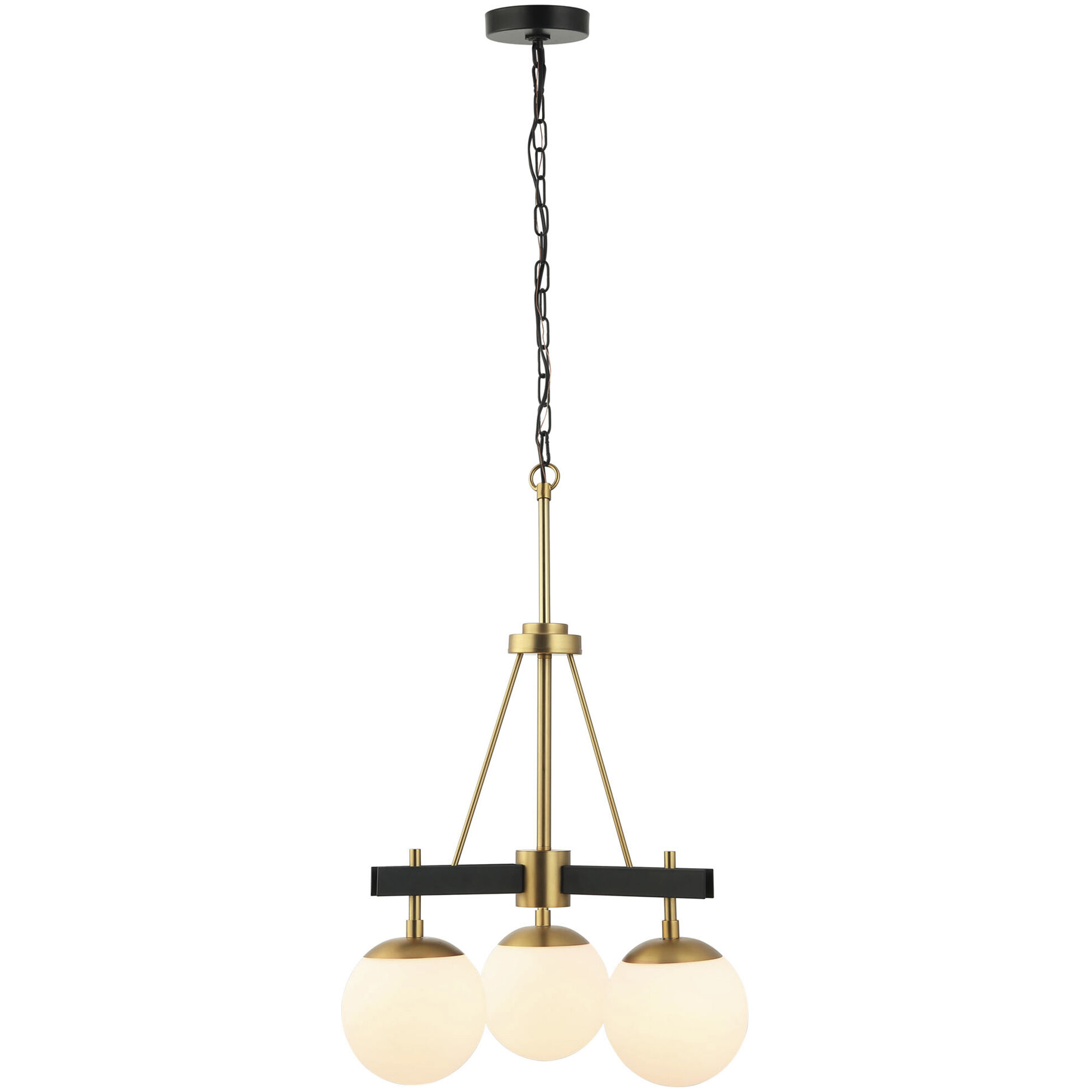 Allie 3 Light 18 inch Black and Satin Brass Chandelier Ceiling Light in Black/Satin Brass
