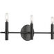 Skyva 3 Light 22 inch Matte Black Vanity Light Wall Light