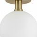 Vida LED 7 inch Aged Brass Wall Sconce/Semi-Flush Mount Wall Light