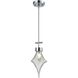 Touche 1 Light 8 inch Chrome with Silver Mini Pendant Ceiling Light