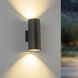 Nordic LED 12 inch Black Exterior Wall Light
