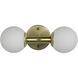 Antiope 2 Light 13.5 inch Antique Brass Sconce Wall Light
