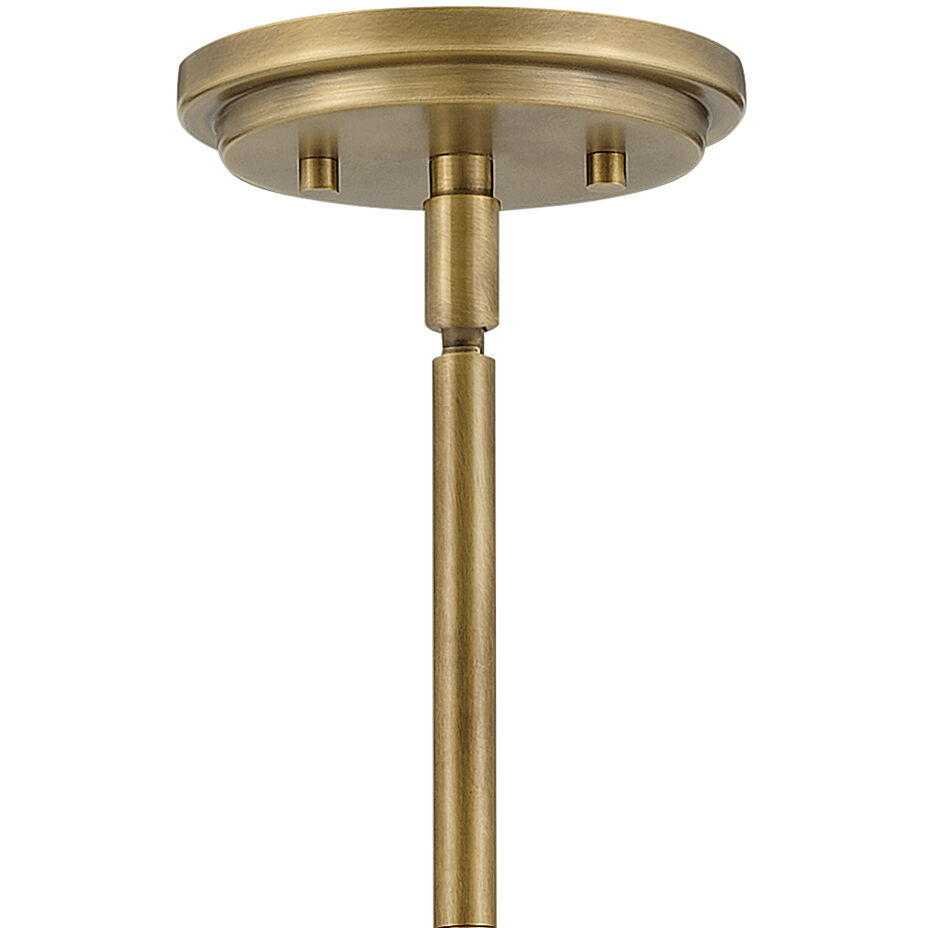 Nautique 1 Light 18 inch Heritage Brass Indoor Pendant Ceiling Light in White