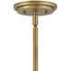 Nautique 1 Light 18 inch Heritage Brass Indoor Pendant Ceiling Light in White