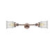 Franklin Restoration Canton LED 6 inch Antique Copper Bath Vanity Light Wall Light in Seedy Glass, Franklin Restoration