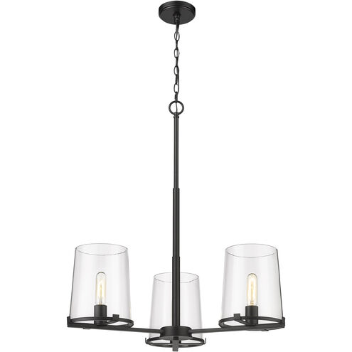 Callista 3 Light 28 inch Matte Black Chandelier Ceiling Light