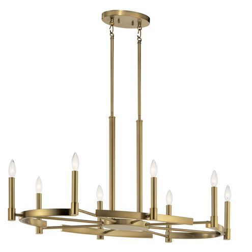 Tolani 8 Light 22 inch Brushed Natural Brass Chandelier Ceiling Light, Oval Pendant