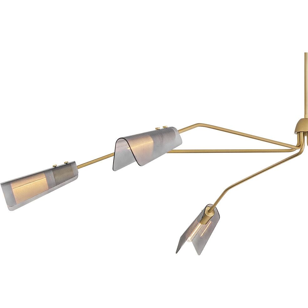 Altman 6 Light 80 inch Lacquered Brass Chandelier Ceiling Light