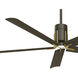 Clean 60 inch Oil Rubbed Bronze/Toned Brass with Urban Walnut Blades Ceiling Fan