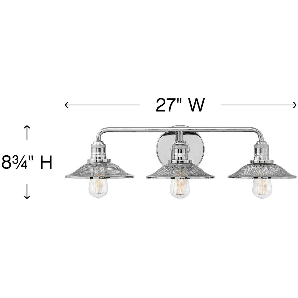 Rigby 3 Light 27 inch Polished Nickel Vanity Light Wall Light