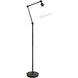 Alloy 10.75 inch 60.00 watt Deep Patina Bronze Floor Lamp Portable Light in Cased White Glass