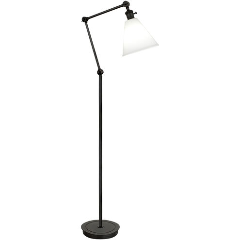 Alloy 10.75 inch 60.00 watt Deep Patina Bronze Floor Lamp Portable Light in Cased White Glass