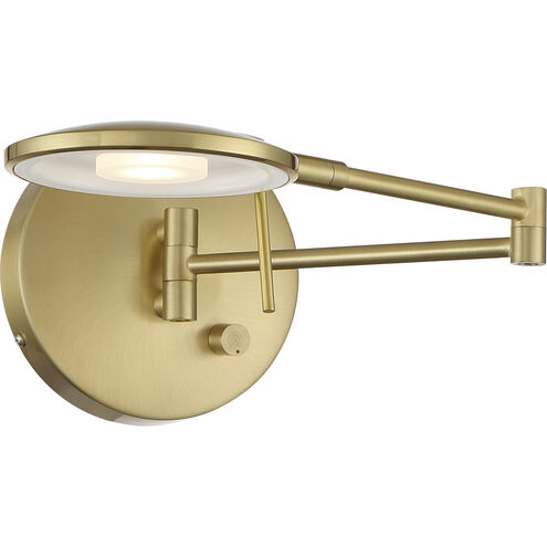 Dessau Turbo 1 Light Satin Brass Swing Arm Wall Sconce Wall Light