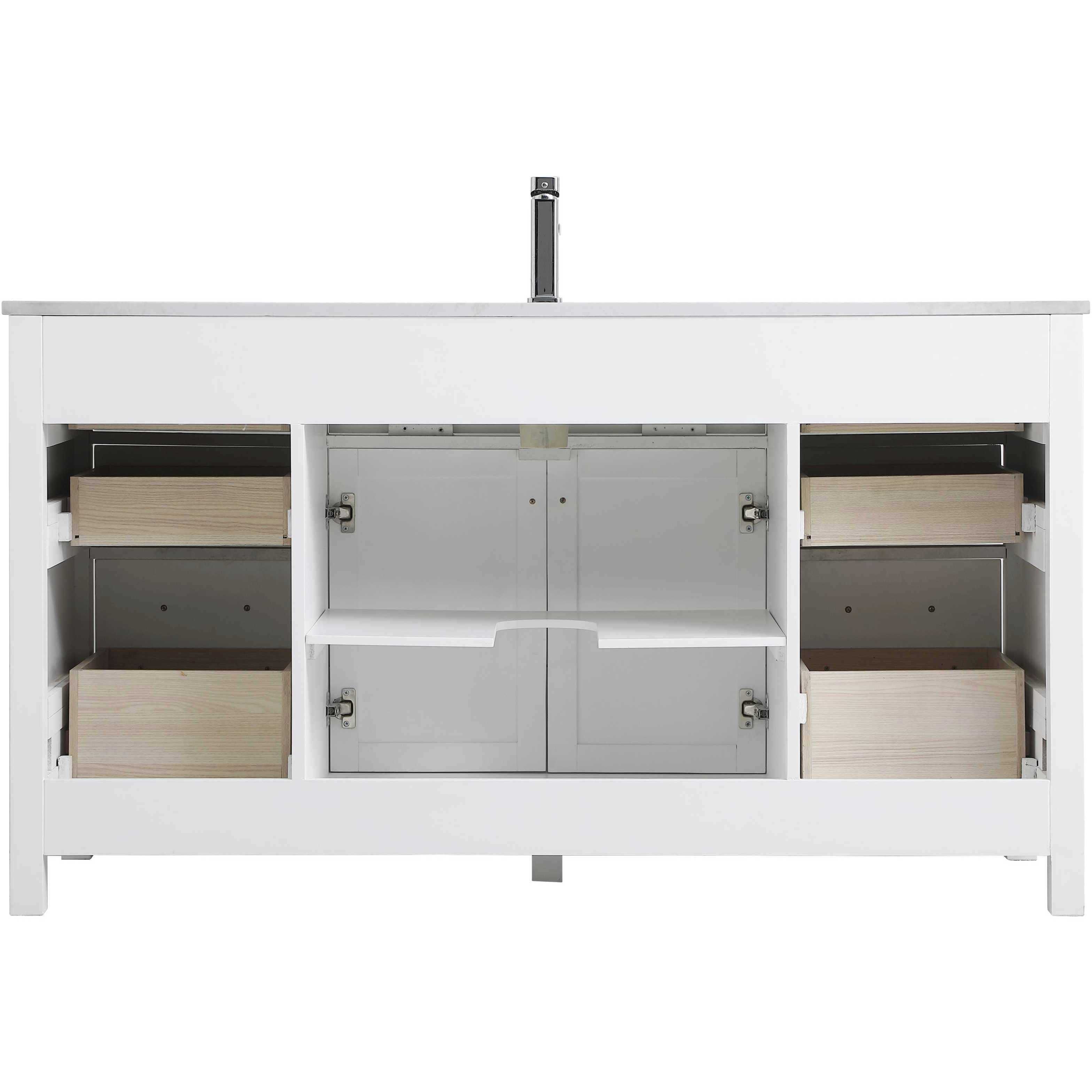 Lewis 60 X 22 X 34 inch White Vanity Sink Set