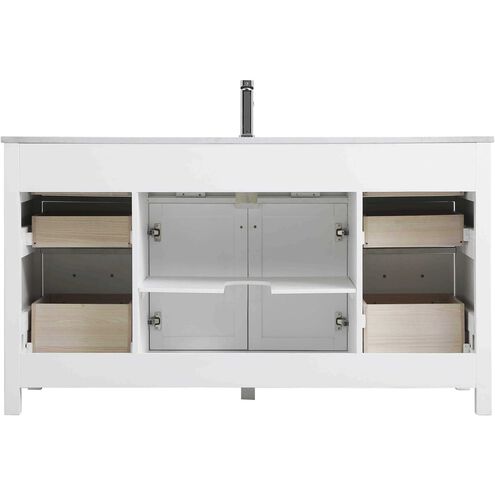 Lewis 60 X 22 X 34 inch White Vanity Sink Set