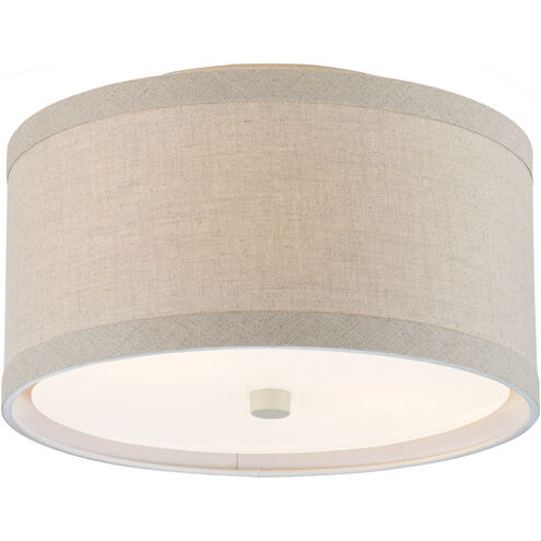 kate spade new york Walker 2 Light 13 inch Light Cream Flush Mount Ceiling Light in Natural Linen, Small