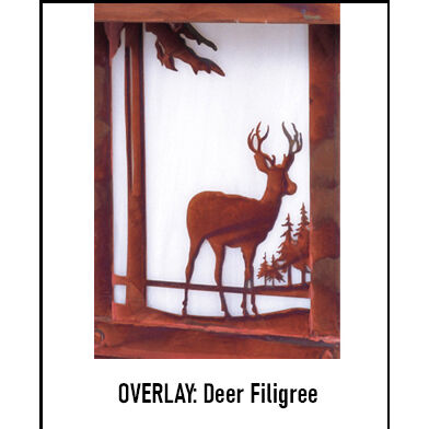 Timber Ridge 1 Light 13 inch Mission Brown Column Mount in Off White, Deer Filigree