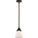 Nouveau 2 Cone 1 Light 6.25 inch Oil Rubbed Bronze Mini Pendant Ceiling Light in Incandescent, Matte White