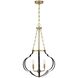 Mercer 4 Light 20 inch Matte Black and Warm Brass Pendant Ceiling Light in Matte Black with Warm Brass