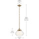 Nella 1 Light Champagne Bronze Pendant Ceiling Light