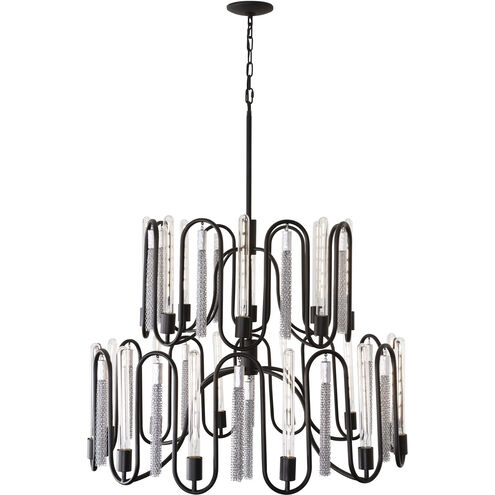 Darden 20 Light 36 inch Matte Black/Painted Chrome Chandelier Ceiling Light