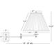Kinetic 14 inch 150.00 watt Antique Brass Wall Swinger Wall Light in Natural Side Pleat