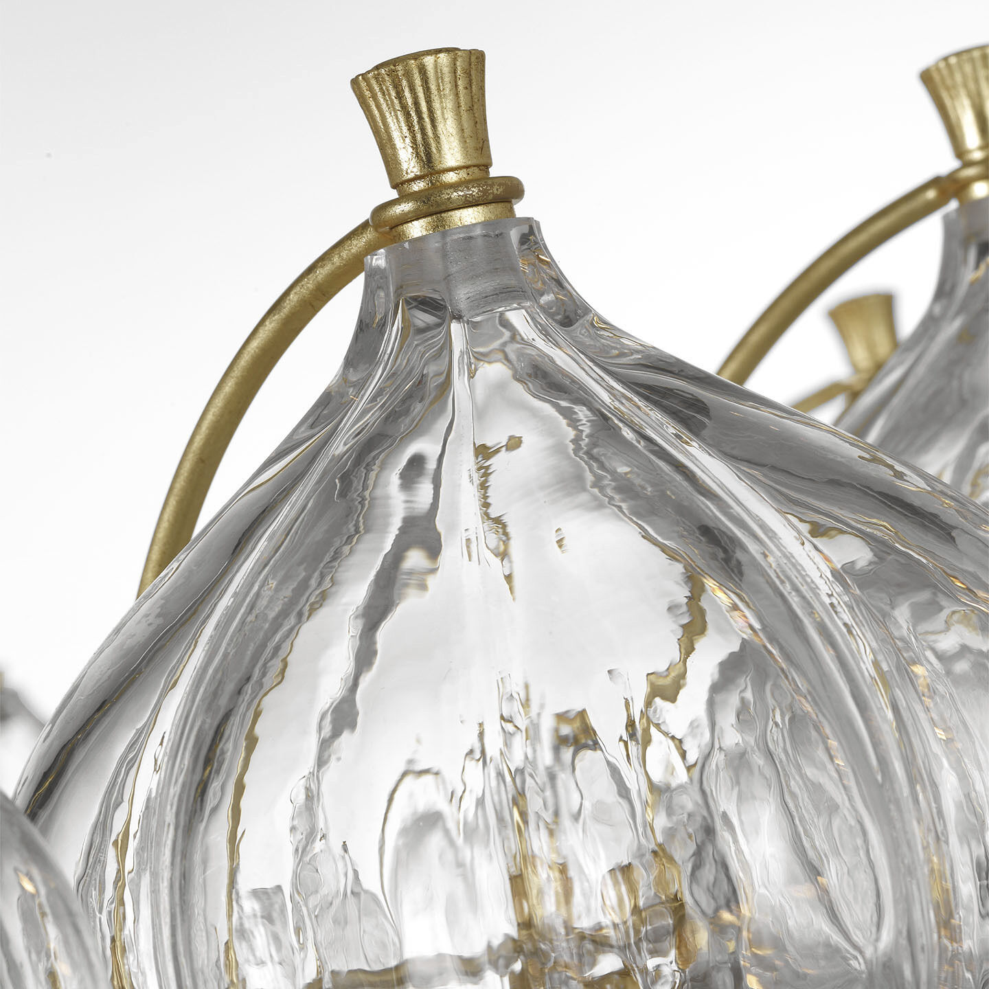 Julie Neill Caselli LED 35.5 inch Gild Basket Chandelier Ceiling Light in Clear Glass