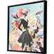 Fashionable Impression Black and Blue and Multi and Pink Canvas