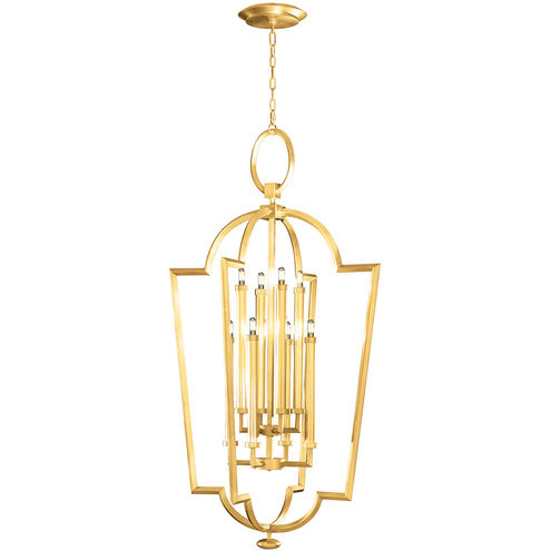 Allegretto 8 Light 28 inch Gold Leaf Indoor Lantern Ceiling Light