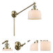 Large Bell 21 inch 3.50 watt Antique Brass Swing Arm Wall Light, Franklin Restoration