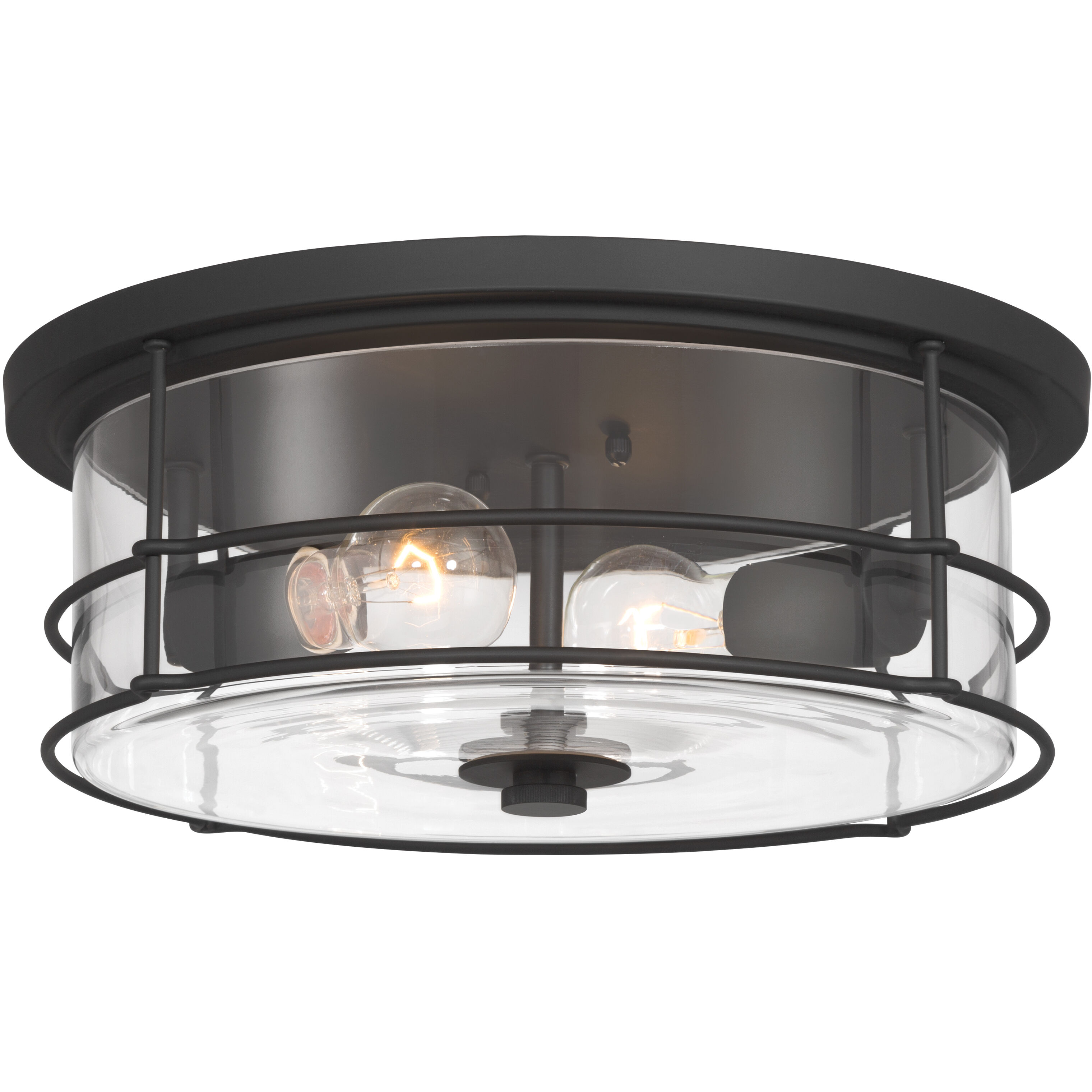 Lorenth 2 Light 15 inch Dark Matte Black Flush Mount Ceiling Light