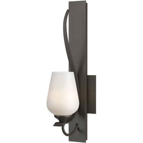 Flora 1 Light 4.8 inch Dark Smoke Sconce Wall Light in Opal